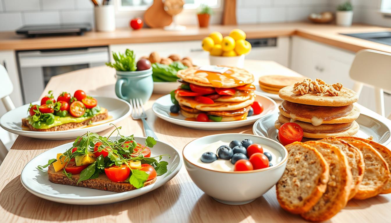 Vegetarian Breakfasts with Bread