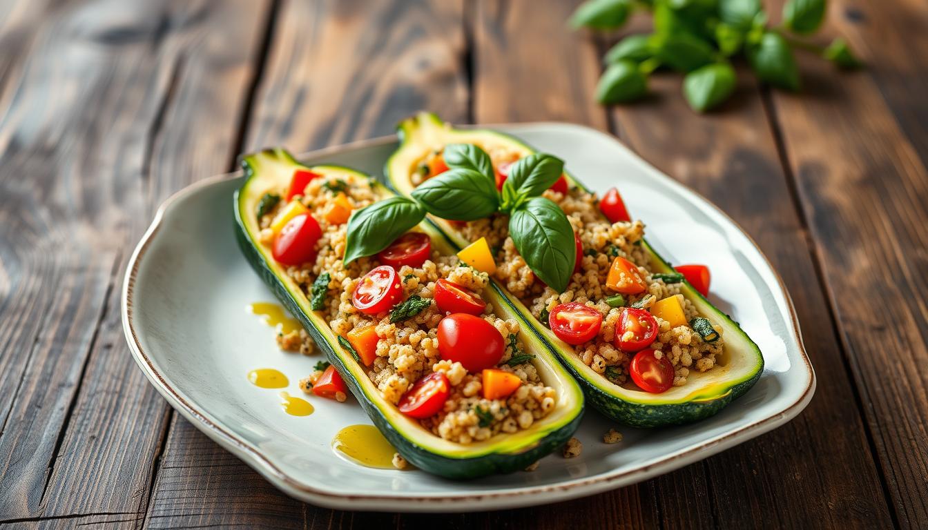 vegetarian stuffed courgette recipe